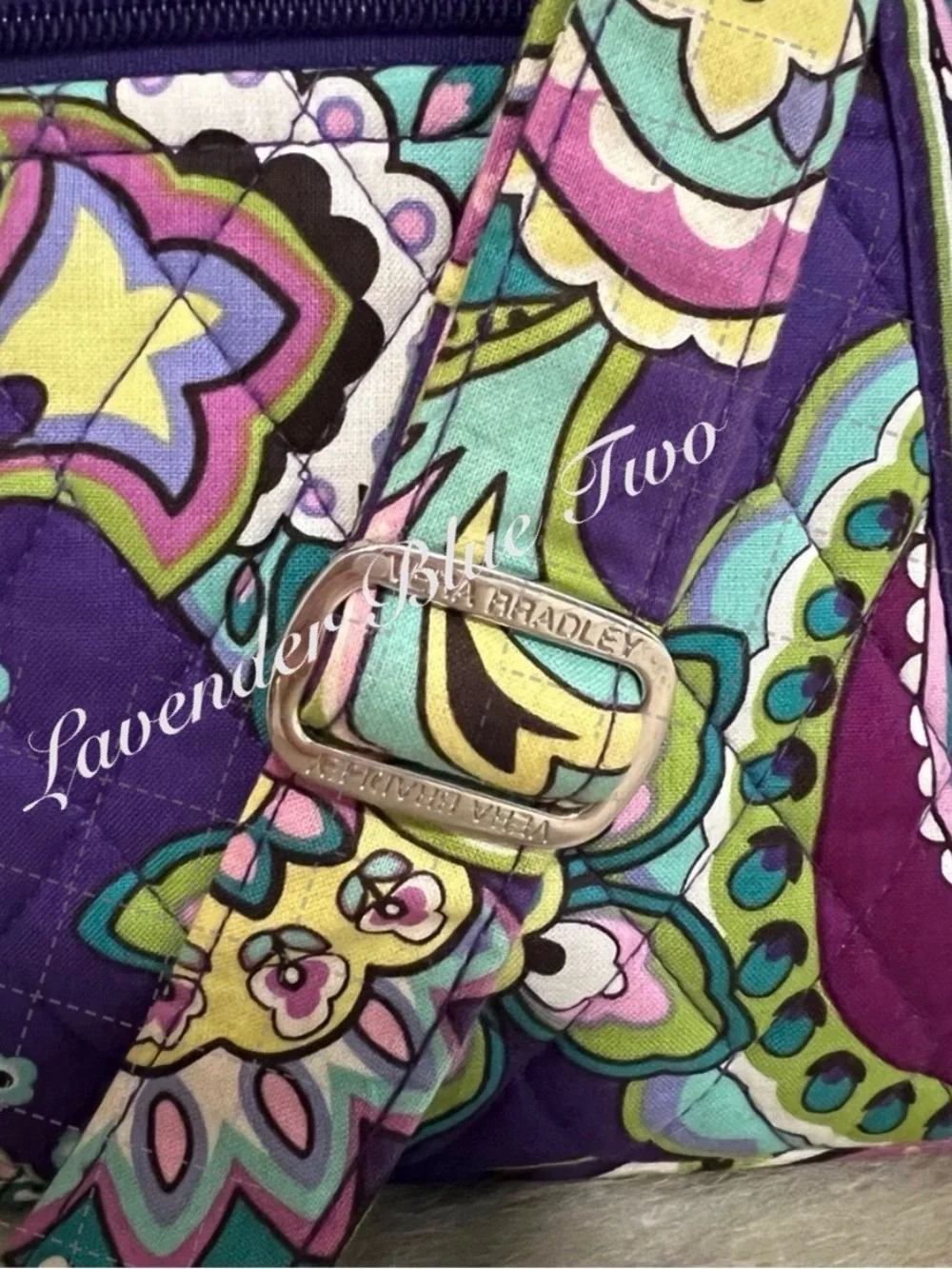VERA BRADLEY Heather 2013  Zip Hipster Crossbody Purple Green Paisley Y2K Bag